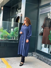 Tencel Kap El Nakışlı Lacivert