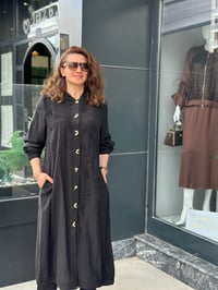 Tencel Kap El Nakışlı Siyah