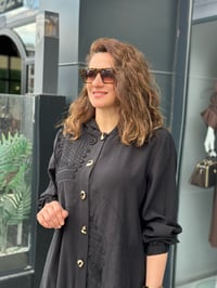 Tencel Kap El Nakışlı Siyah