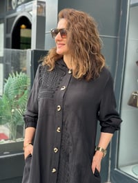 Tencel Kap El Nakışlı Siyah