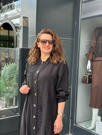 Tencel Kap El Nakışlı Siyah