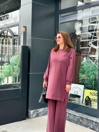 Tencel Modal Tunik & Pantolon Takım Bordo