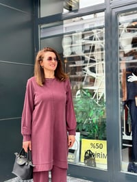Tencel Modal Tunik & Pantolon Takım Bordo