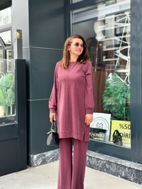 Tencel Modal Tunik & Pantolon Takım Bordo
