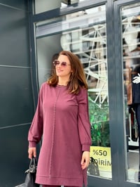 Tencel Modal Tunik & Pantolon Takım Bordo