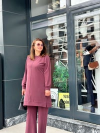 Tencel Modal Tunik & Pantolon Takım Bordo