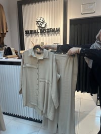 Tencel Taş detaylı Tunik & Pantolon Takım