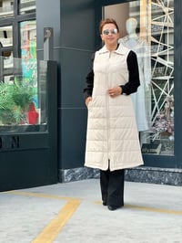 Triko Detaylı Kapitone Şişme Yelek
