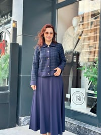 Tüvit Ceketli İkili Etekli Takım Lacivert