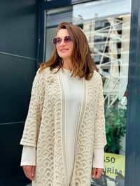 Üçlü Özel El Örmesi Taşlı Ceket Pantolon Takım Bej