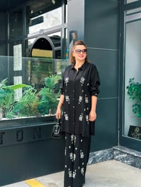 ZİNYA KETEN BONCUK İŞLEMELİ KETEN TAKIM