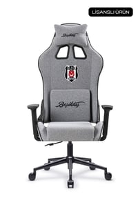 Fanchair x Beşiktaş Goal Gri Kumaş Lisanslı Oyuncu Koltuğu