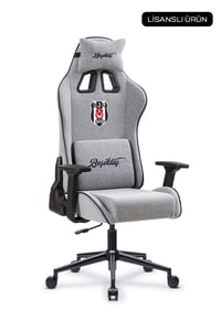 Fanchair x Beşiktaş Goal Gri Kumaş Lisanslı Oyuncu Koltuğu