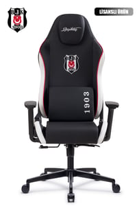 Fanchair x Beşiktaş Siyah Beyaz Lisanslı Oyuncu Koltuğu