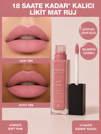 A'Grace Soft Pink Matte Lipstick 6 ml