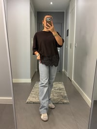 Dantelli Kısa Kollu Tişört