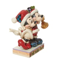 Disney Jingle Bell Mickey ve Minnie Mouse Noel Baba Figür Biblo