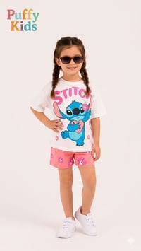 Stitch Şortlu Takım