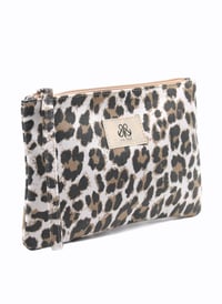 Clutch Çanta Beyaz Leopar