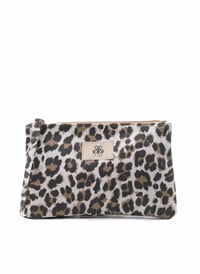Clutch Çanta Beyaz Leopar