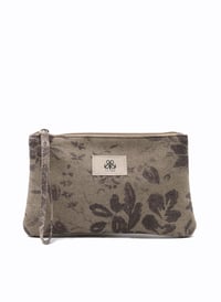 Clutch Çanta Gri Çiçekli