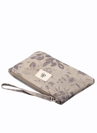 Clutch Çanta Gri Çiçekli