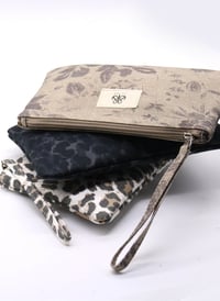 Clutch Çanta Gri Çiçekli
