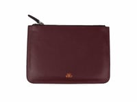 Deri Clutch Çanta Bordo Saffiano