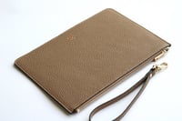 Deri Clutch Çanta El Saplı Vizon Togo