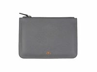 Deri Clutch Çanta Gri Saffiano