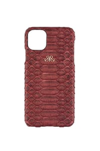 Deri iPhone Kılıf 11 Pro Bordo Piton