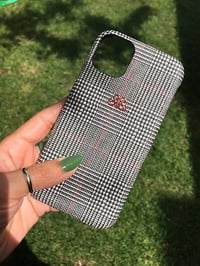 Deri iPhone Kılıf 11 Pro Max  Ekose