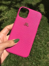 Deri iPhone Kılıf 11 Pro Max  Fuşya Togo