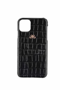 Deri iPhone Kılıf 11 Pro Max  Siyah Croco