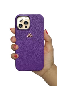 Deri iPhone Kılıf 12-12 Pro Mor Togo Full Deri