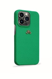 Deri iPhone Kılıf 12-12 Pro Yeşil Togo Full Deri