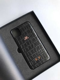 Deri iPhone Kılıf 12 Mini Siyah Croco