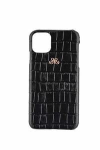 Deri iPhone Kılıf 12 Mini Siyah Croco