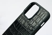Deri iPhone Kılıf 12 Pro Max Siyah Croco