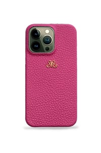 Deri iPhone Kılıf 13 Mini Fuşya Togo
