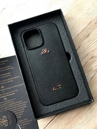 Deri iPhone Kılıf 13 Mini Siyah Saffiano