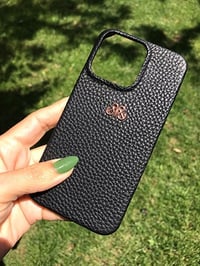 Deri iPhone Kılıf 13 Mini Siyah Togo