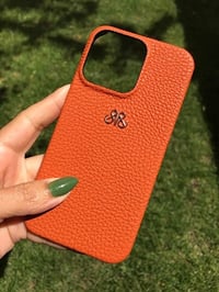 Deri iPhone Kılıf 13 Mini Turuncu Togo