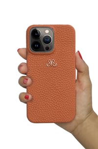 Deri iPhone Kılıf 13 Mini Turuncu Togo