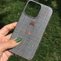 Deri iPhone Kılıf 13 Pro Ekose Full Deri