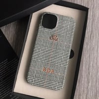 Deri iPhone Kılıf 13 Pro Ekose Full Deri