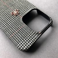 Deri iPhone Kılıf 13 Pro Ekose Full Deri