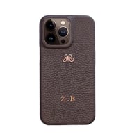 Deri iPhone Kılıf 13 Pro Kahve Togo Full Deri