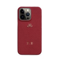 Deri iPhone Kılıf 13 Pro Kırmızı Togo Full Deri