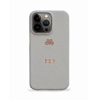 Deri iPhone Kılıf 13 Pro Krem Togo Full Deri